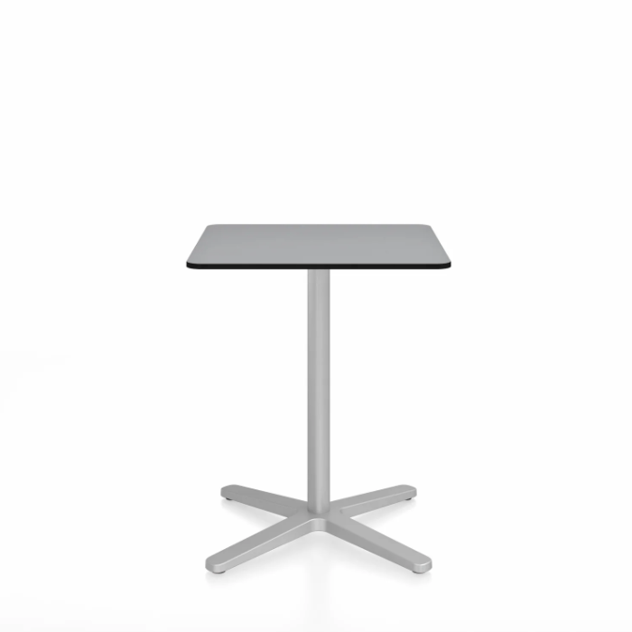 Emeco 2 Inch X Base Cafe Table - Square Coffee Tables Emeco 24&quot; / 60 cm Silver Powder Coated Grey HPL