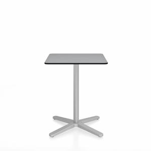 Emeco 2 Inch X Base Cafe Table - Square Coffee Tables Emeco 24" / 60 cm Silver Powder Coated Grey HPL