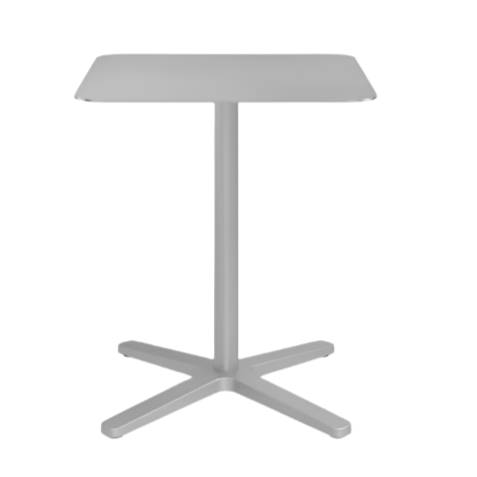 Emeco 2 Inch X Base Cafe Table - Square Coffee Tables Emeco 24&quot; / 60 cm Silver Powder Coated Hand Brushed Aluminum