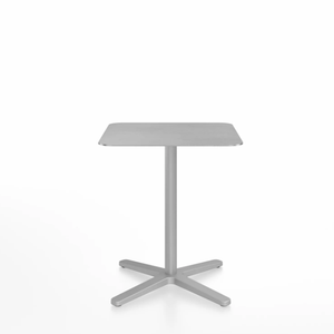 Emeco 2 Inch X Base Cafe Table - Square Coffee Tables Emeco 24" / 60 cm Silver Powder Coated Hand Brushed Aluminum