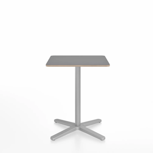 Emeco 2 Inch X Base Cafe Table - Square Coffee Tables Emeco 24" / 60 cm Silver Powder Coated Grey Laminate Plywood