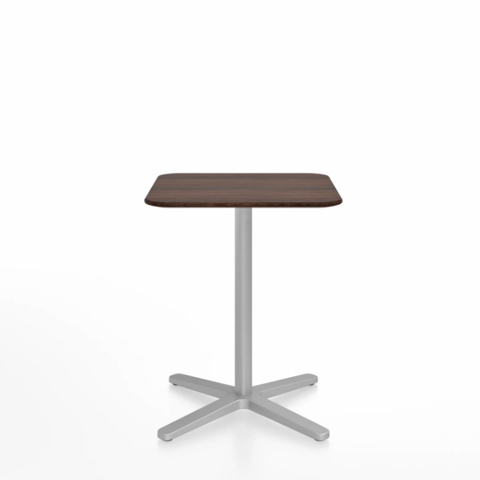 Emeco 2 Inch X Base Cafe Table - Square Coffee Tables Emeco 24&quot; / 60 cm Silver Powder Coated Walnut