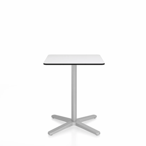 Emeco 2 Inch X Base Cafe Table - Square Coffee Tables Emeco 24" / 60 cm Silver Powder Coated White HPL