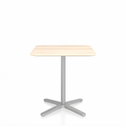 Emeco 2 Inch X Base Cafe Table - Square Coffee Tables Emeco 30" / 76 cm Silver Powder Coated Accoya (Outdoor Approved)