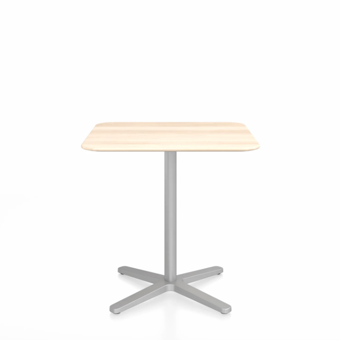 Emeco 2 Inch X Base Cafe Table - Square Coffee Tables Emeco 30" / 76 cm Silver Powder Coated Accoya (Outdoor Approved)