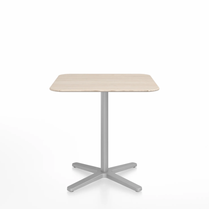 Emeco 2 Inch X Base Cafe Table - Square Coffee Tables Emeco 30" / 76 cm Silver Powder Coated Ash