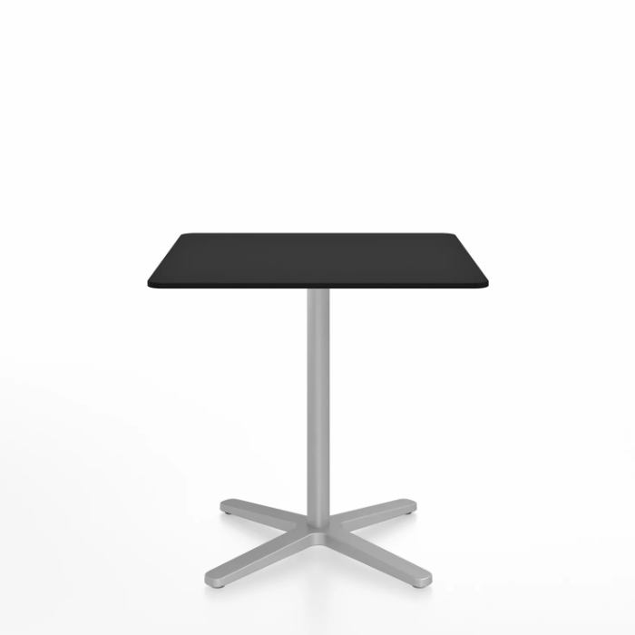 Emeco 2 Inch X Base Cafe Table - Square Coffee Tables Emeco 30&quot; / 76 cm Silver Powder Coated Black HPL