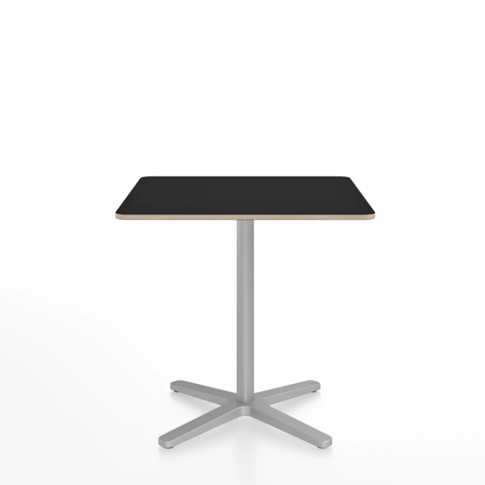 Emeco 2 Inch X Base Cafe Table - Square Coffee Tables Emeco 30&quot; / 76 cm Silver Powder Coated Black Laminate Plywood