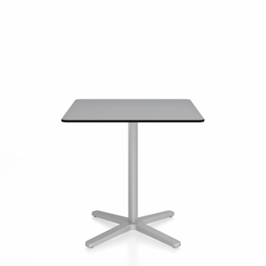 Emeco 2 Inch X Base Cafe Table - Square Coffee Tables Emeco 30" / 76 cm Silver Powder Coated Grey HPL