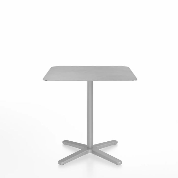 Emeco 2 Inch X Base Cafe Table - Square Coffee Tables Emeco 30&quot; / 76 cm Silver Powder Coated Hand Brushed Aluminum