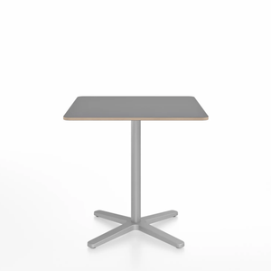 Emeco 2 Inch X Base Cafe Table - Square Coffee Tables Emeco 30" / 76 cm Silver Powder Coated Grey Laminate Plywood