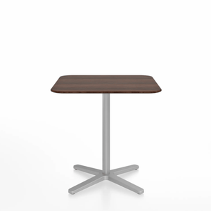 Emeco 2 Inch X Base Cafe Table - Square Coffee Tables Emeco 30" / 76 cm Silver Powder Coated Walnut