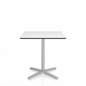 Emeco 2 Inch X Base Cafe Table - Square Coffee Tables Emeco 30" / 76 cm Silver Powder Coated White HPL