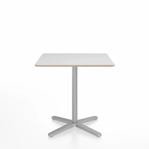 Emeco 2 Inch X Base Cafe Table - Square Coffee Tables Emeco 30" / 76 cm Silver Powder Coated White Laminate Plywood