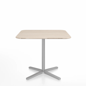 Emeco 2 Inch X Base Cafe Table - Square Coffee Tables Emeco 36" / 91 cm Silver Powder Coated Ash