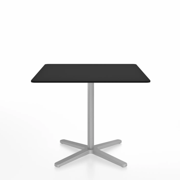 Emeco 2 Inch X Base Cafe Table - Square Coffee Tables Emeco 36&quot; / 91 cm Silver Powder Coated Black HPL