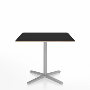 Emeco 2 Inch X Base Cafe Table - Square Coffee Tables Emeco 36" / 91 cm Silver Powder Coated Black Laminate Plywood