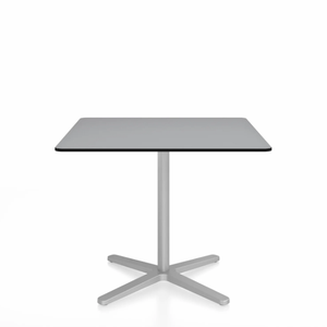 Emeco 2 Inch X Base Cafe Table - Square Coffee Tables Emeco 36" / 91 cm Silver Powder Coated Grey HPL