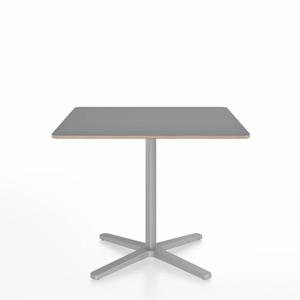 Emeco 2 Inch X Base Cafe Table - Square Coffee Tables Emeco 36" / 91 cm Silver Powder Coated Grey Laminate Plywood