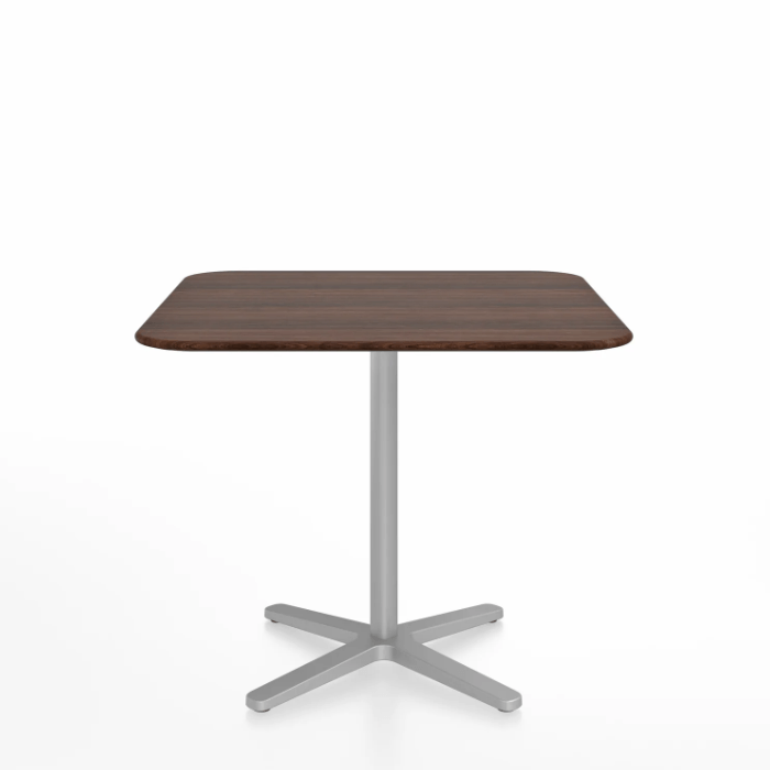 Emeco 2 Inch X Base Cafe Table - Square Coffee Tables Emeco 36&quot; / 91 cm Silver Powder Coated Walnut