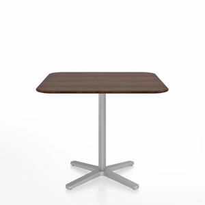 Emeco 2 Inch X Base Cafe Table - Square Coffee Tables Emeco 36" / 91 cm Silver Powder Coated Walnut