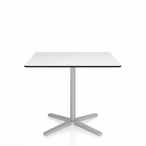 Emeco 2 Inch X Base Cafe Table - Square Coffee Tables Emeco 36" / 91 cm Silver Powder Coated White HPL