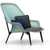 Slow Chair lounge chair Vitra Chocolate powder-coated Blue/Green Glides for carpet