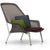 Slow Chair lounge chair Vitra Polished Aluminum Brown Glides for carpet