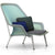 Slow Chair lounge chair Vitra Polished Aluminum Blue/Green Glides for carpet