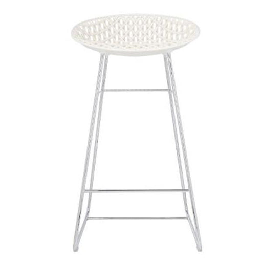 Smatrik Stool Stools Kartell Indoor - White Seat/Chrome Base 