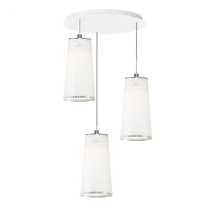 Solis Chandelier 3-Light Pendant hanging lamps Pablo 24" White 