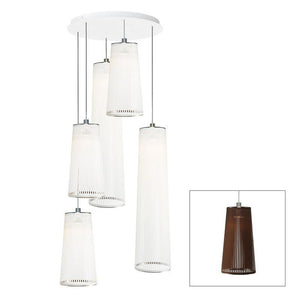 Solis Chandelier 5 Mixed Multi-Light Pendant hanging lamps Pablo Mix of 3x24" and 2x48" Brown 