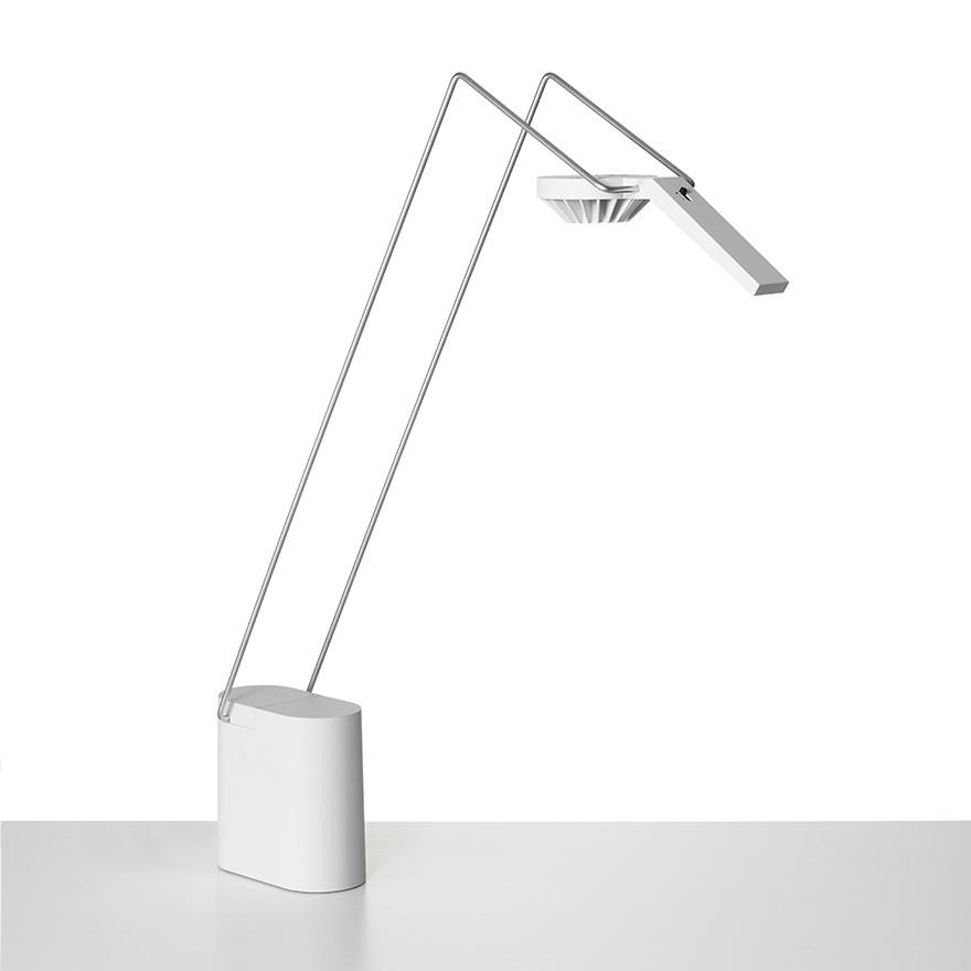 Sparrow Desktop Light Table Lamps Knoll Freestanding Base White with Stainless Steel 