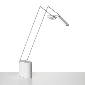 Sparrow Desktop Light Table Lamps Knoll Freestanding Base White with Stainless Steel 