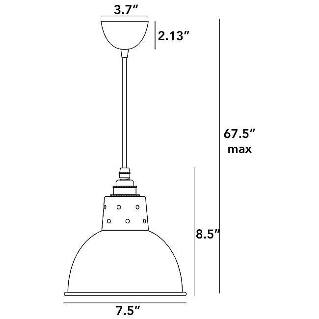 Spun Reflector Pendant with Cord Grip Lampholder suspension lamps Original BTC 