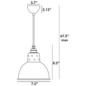Spun Reflector Pendant with Cord Grip Lampholder suspension lamps Original BTC 
