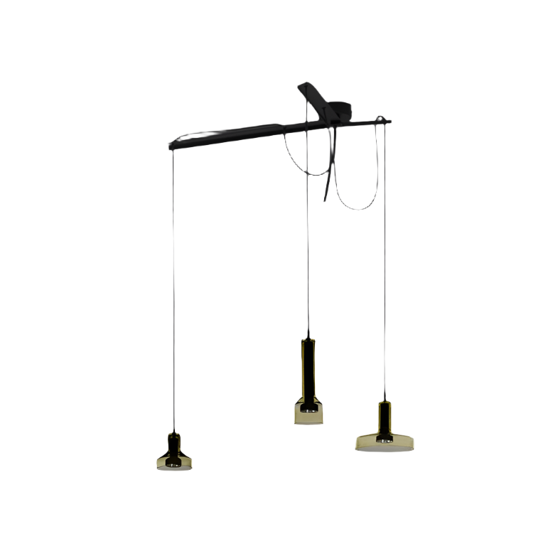 Stab Light Suspension suspension lamps Artemide Triple Brown Clear 