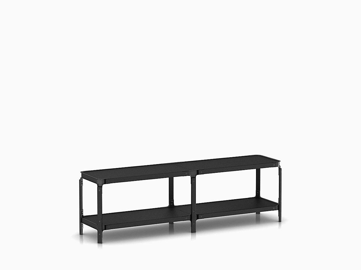 Steelwood Shelving System storage Magis Black frame &amp; shelf finish 2 Shelves high - 2 modules wide