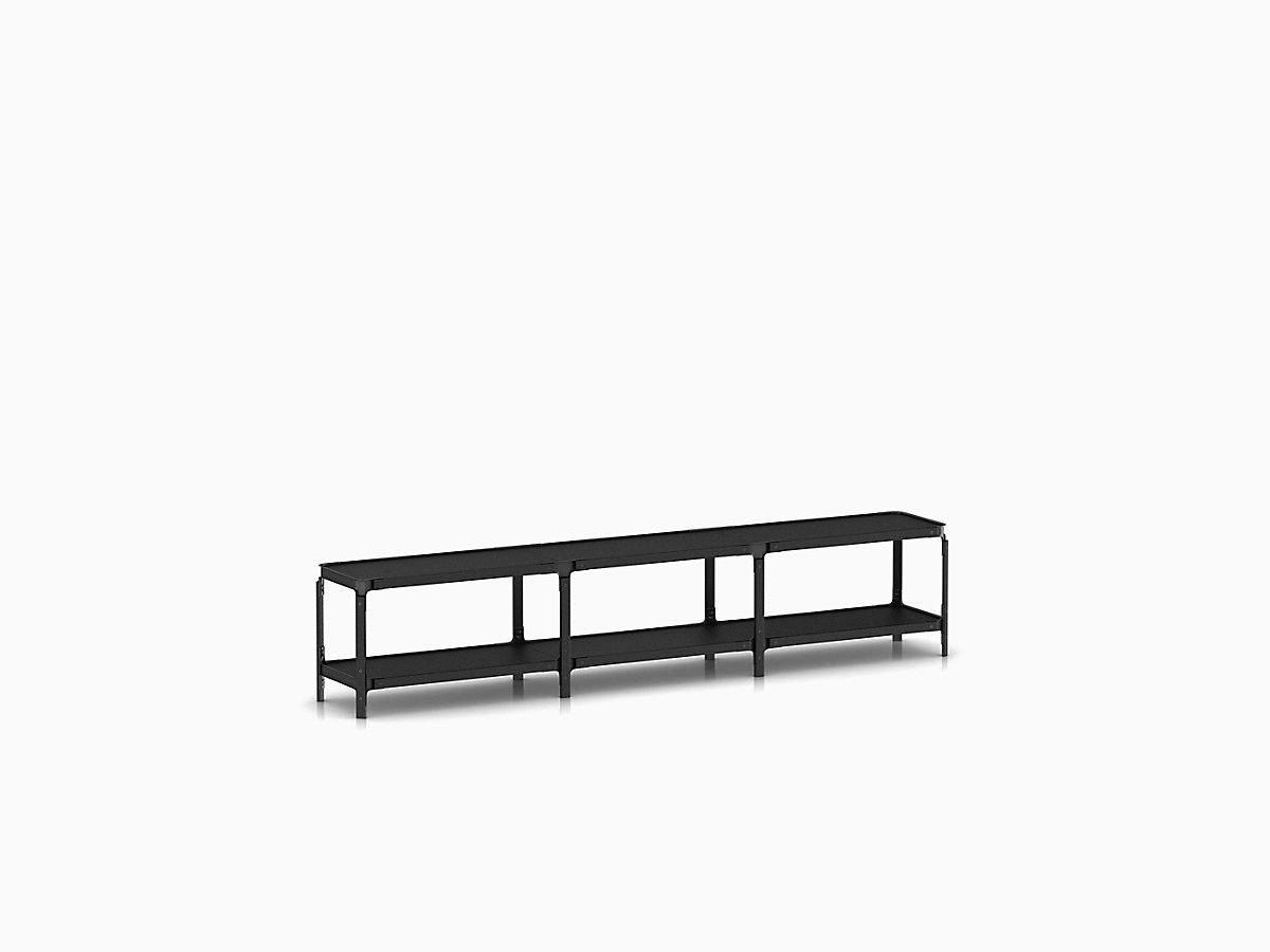 Steelwood Shelving System storage Magis Black frame &amp; shelf finish 2 Shelves high - 3 modules wide