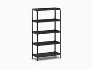 Steelwood Shelving System storage Magis Black frame & shelf finish 5 Shelves high - 1 module wide 