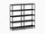 Steelwood Shelving System storage Magis Black frame & shelf finish 5 Shelves high - 2 modules wide 