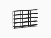 Steelwood Shelving System storage Magis Black frame & shelf finish 5 Shelves high - 3 modules wide