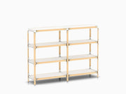 Steelwood Shelving System storage Magis natural beech frame / white shelf finish 4 Shelves high - 2 modules wide