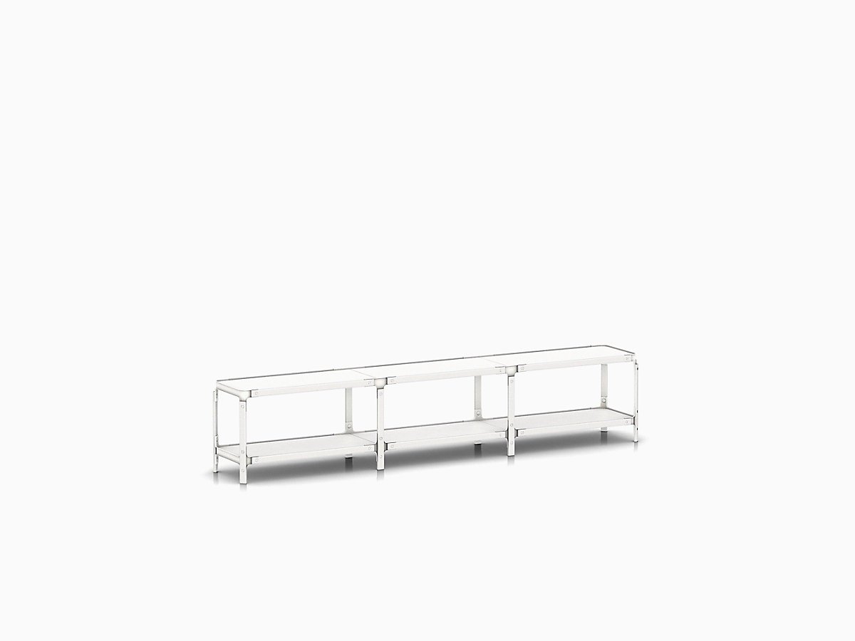 Steelwood Shelving System storage Magis White frame & shelf finish 2 Shelves high - 3 modules wide