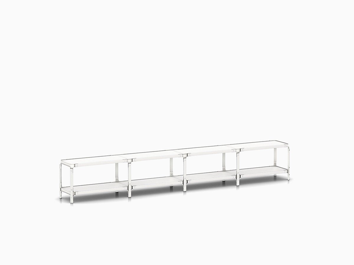 Steelwood Shelving System storage Magis White frame & shelf finish 2 Shelves high - 4 modules wide