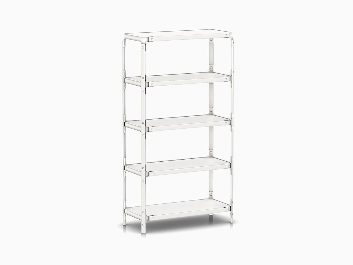 Steelwood Shelving System storage Magis White frame & shelf finish 5 Shelves high - 1 module wide