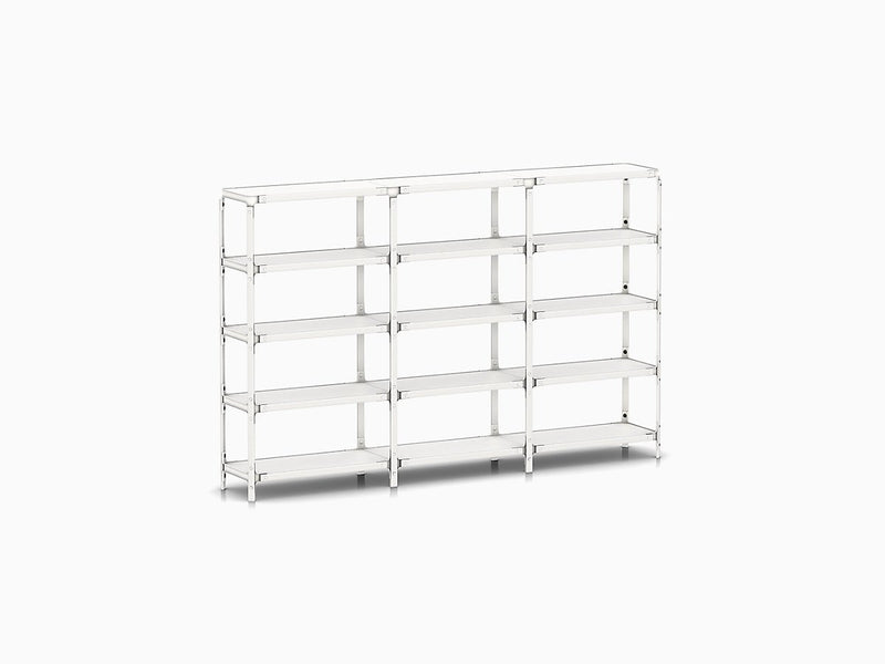 Steelwood Shelving System storage Magis White frame & shelf finish 5 Shelves high - 3 modules wide