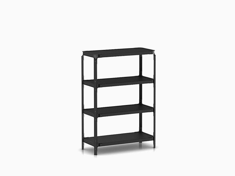 Steelwood Shelving System storage Magis Black frame & shelf finish 4 Shelves high - 1 module wide