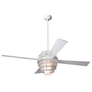 Stella Ceiling Fan In Gloss White/white Ceiling Fans Modern Fan Co White 17W LED 002 Fan and Light - 3 wires +$25.00