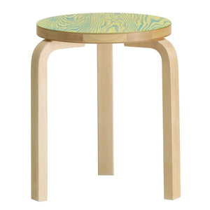 Stool 60 Stools Artek Green/ yellow ColoRing seat, Legs natural lacquered +$250.00 